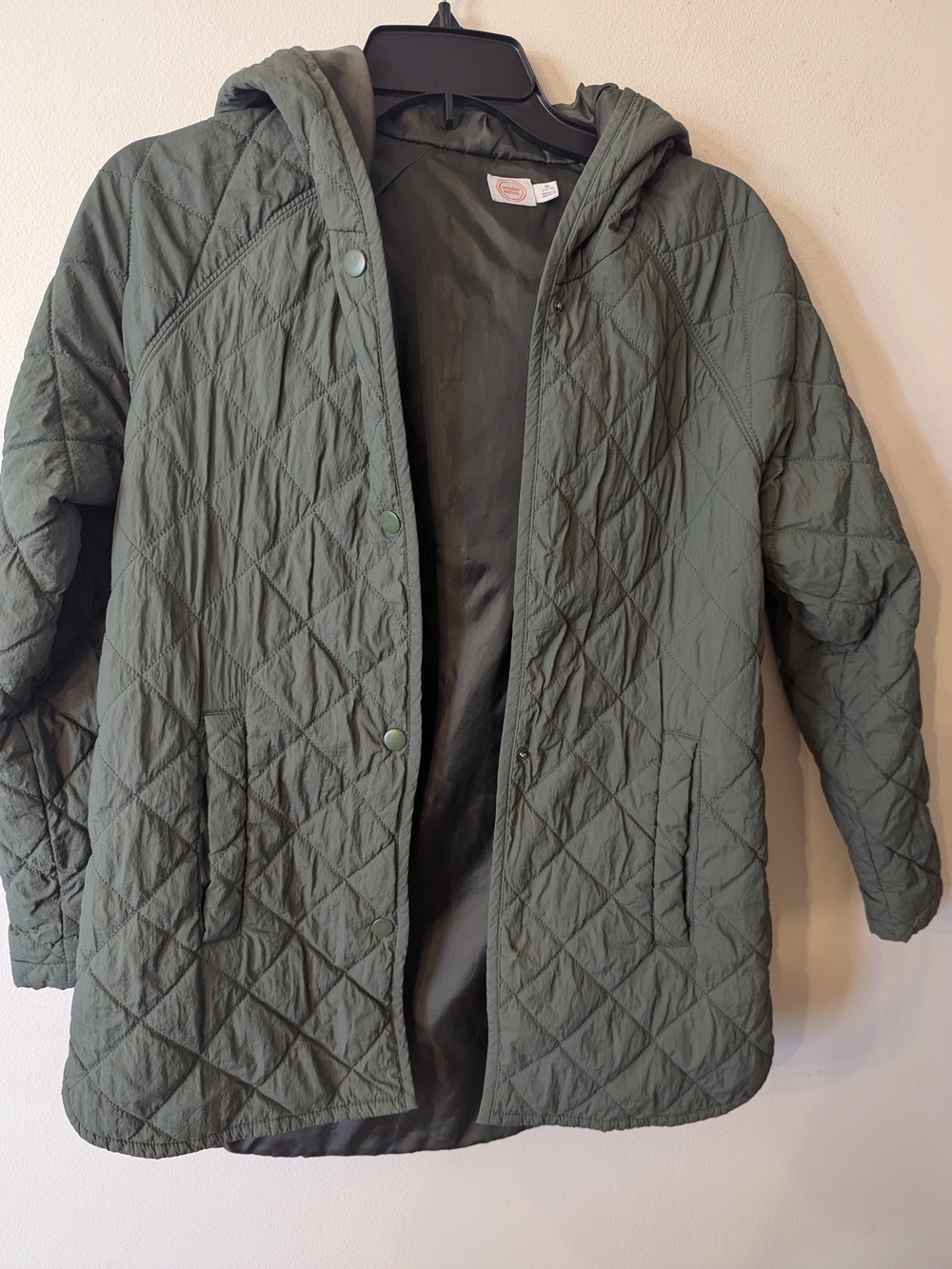 wonder nation Olive Quilted Hooded Puffer Jacket XL